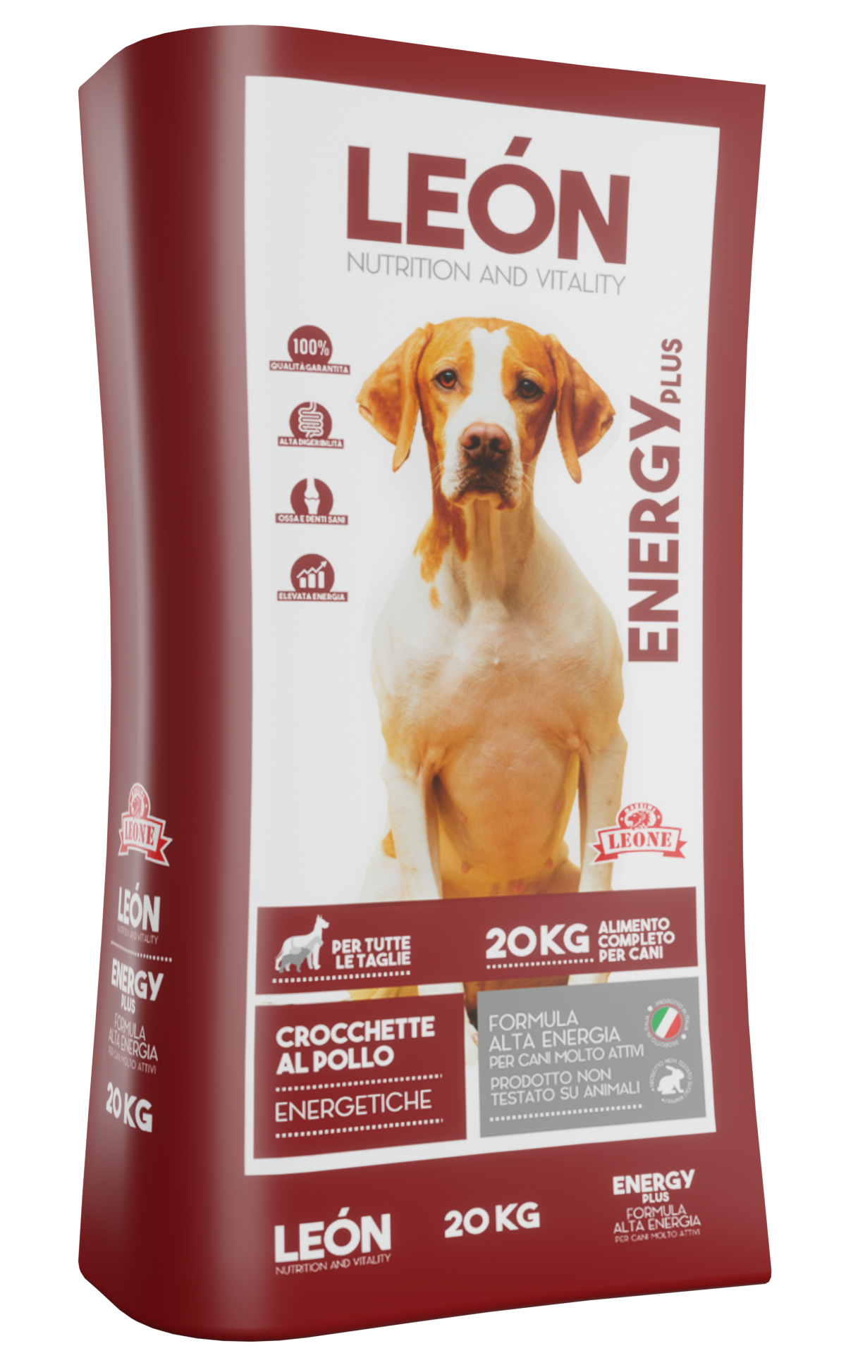 CROCCHETTE per cani DOG ENERGY PLUS 20kg - LEÓN