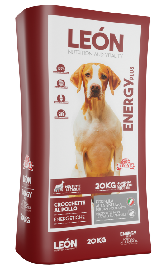 CROCCHETTE per cani DOG ENERGY PLUS 20kg - LEÓN