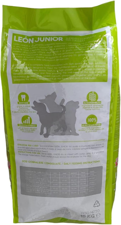CROCCHETTE per cuccioli di cani DOG JUNIOR 15kg - LEÓN