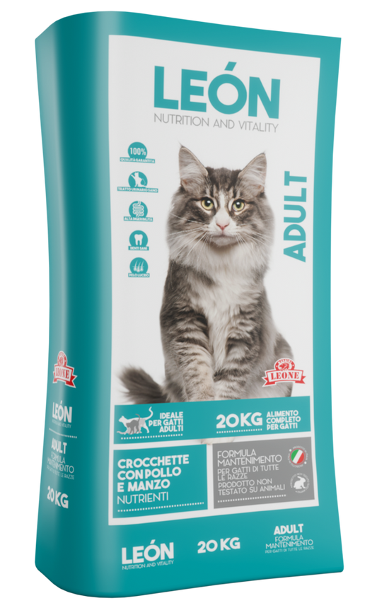 CROCCHETTE per gatti CROCCANTINI CAT ADULT 20kg - LEÓN