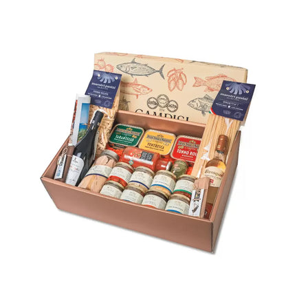 Cesta Regalo Gold 4 con 18 prodotti siciliani - Hamper 637