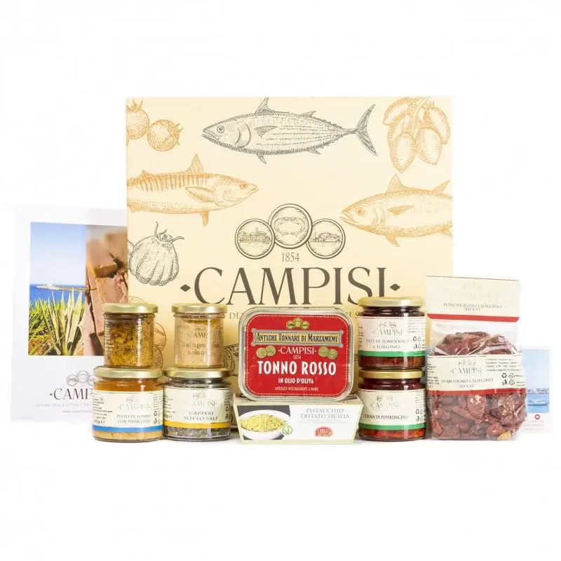 Cesta Regalo Gold 6 con 10 prodotti siciliani - Hamper 764