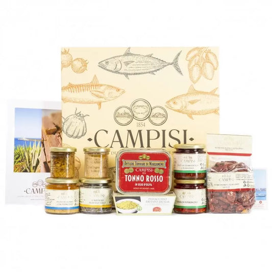 Cesta Regalo Gold 6 con 10 prodotti siciliani - Hamper 764