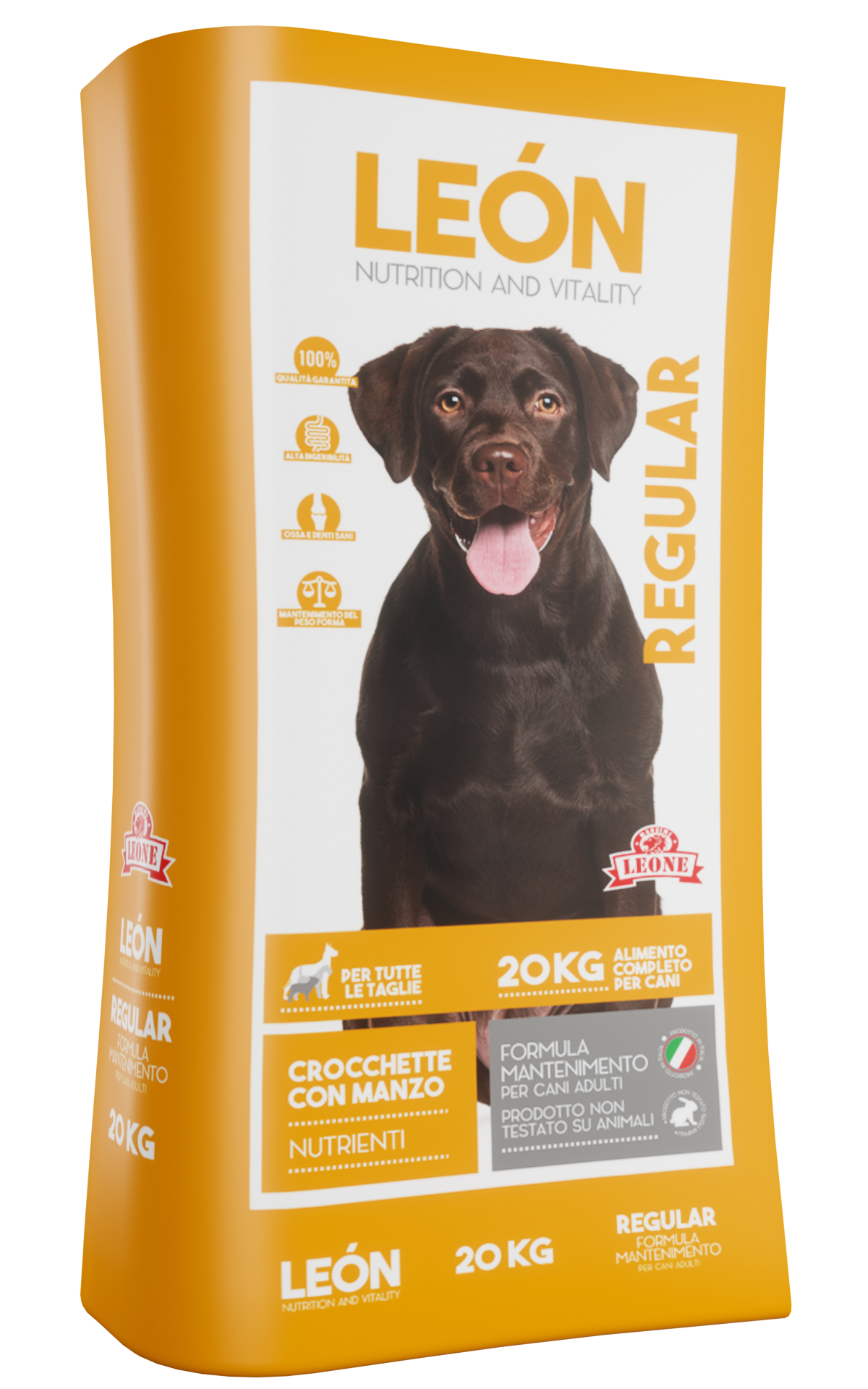 CROCCHETTE per cani DOG REGULAR 20kg - LEÓN