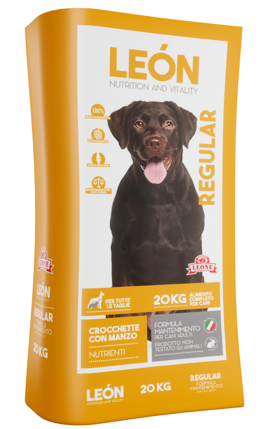 CROCCHETTE per cani DOG REGULAR 20kg - LEÓN